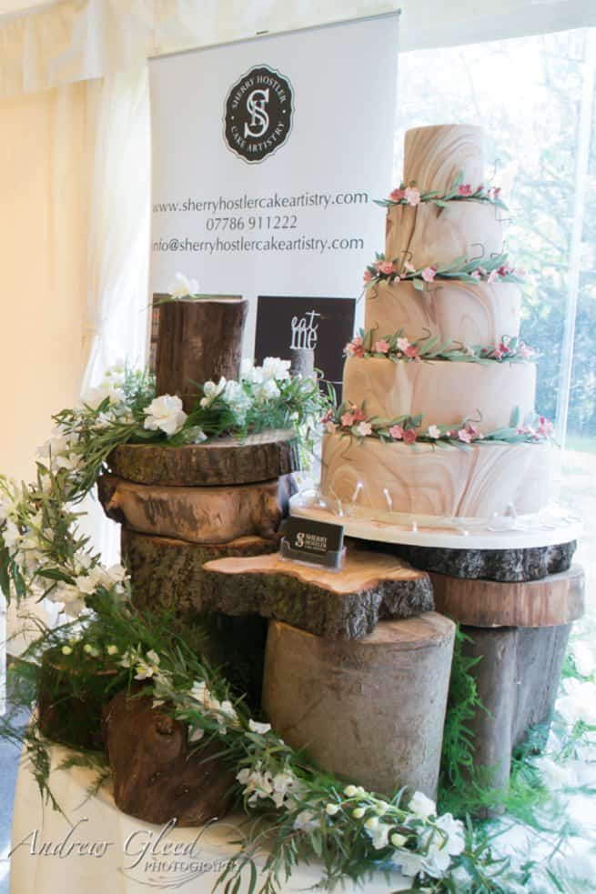 Log / tree styled wedding cake display