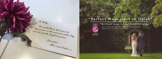 Wedding client testimonial printed onto a photo postcard | Kelly Chandler Consulting