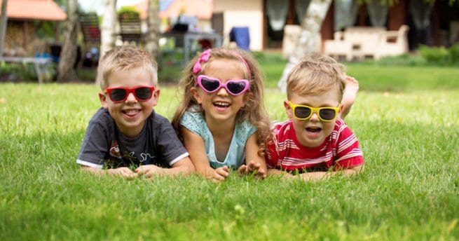 Three little children with sunglasses | Kelly Chandler Consulting