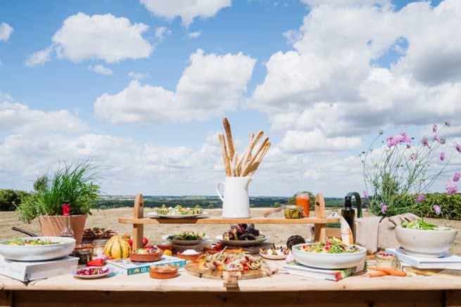 Rustic buffet style sharing table | Kelly Chandler Consulting
