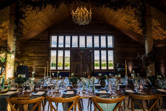 Luxury rustic wedding breakfast table setting | Kelly Chandler Consulting