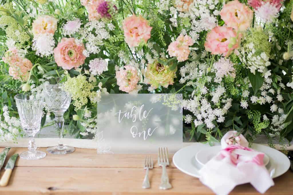 Wedding breakfast table setting