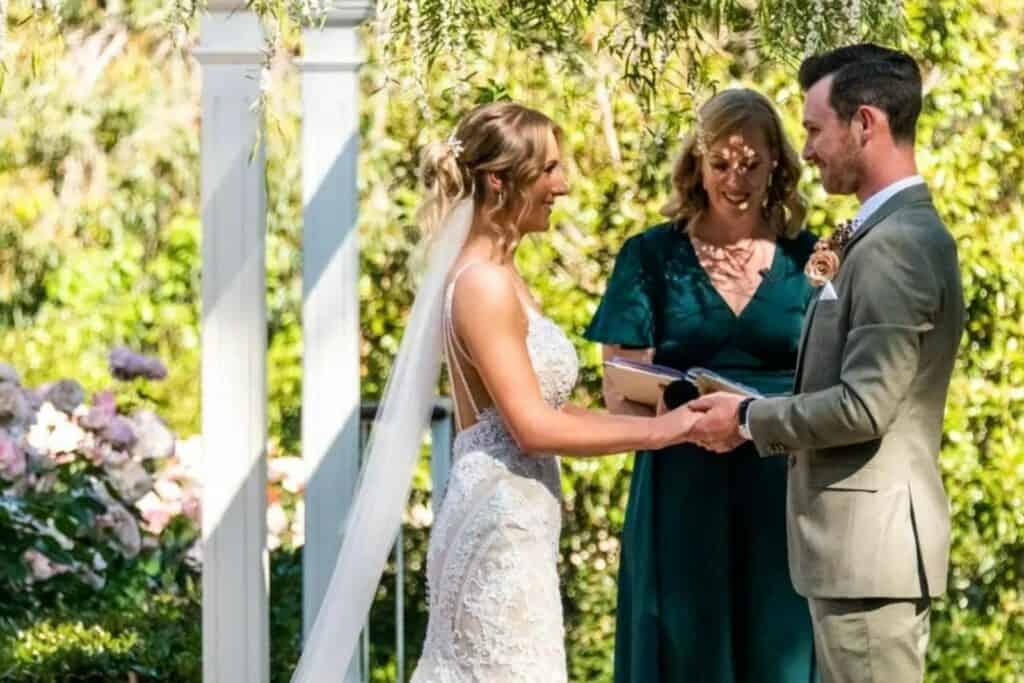 Civil wedding ceremony with celebrant
