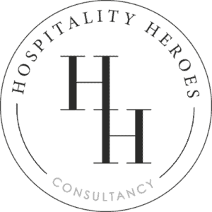 Kelly Chandler logo with Hospitality Heroes Consultancy text in a circular design.